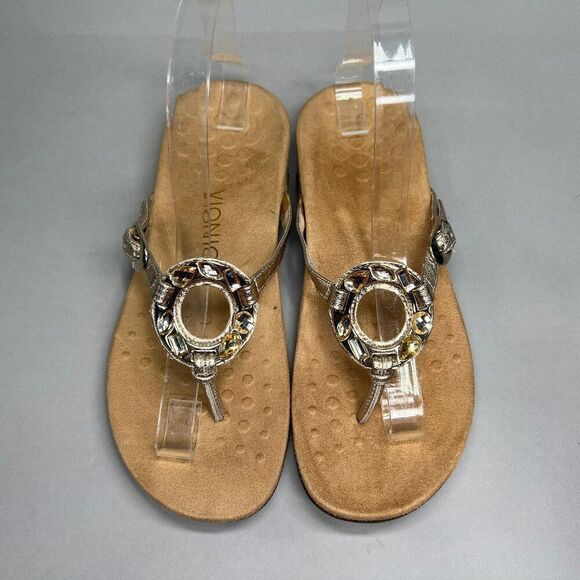 Vionic Ricci Sandals Women's Size 7 Metallic Jeweled Comfort Orthotic Flip Flops - Picture 3 of 11